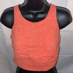 Lululemon wunder train orange high neck sports bra size 10